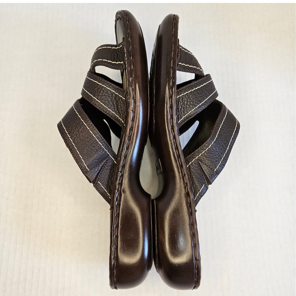 Brown Leather Dockers Cambree Slip On Strappy Sandals Size 8.5M - Picture 3 of 9